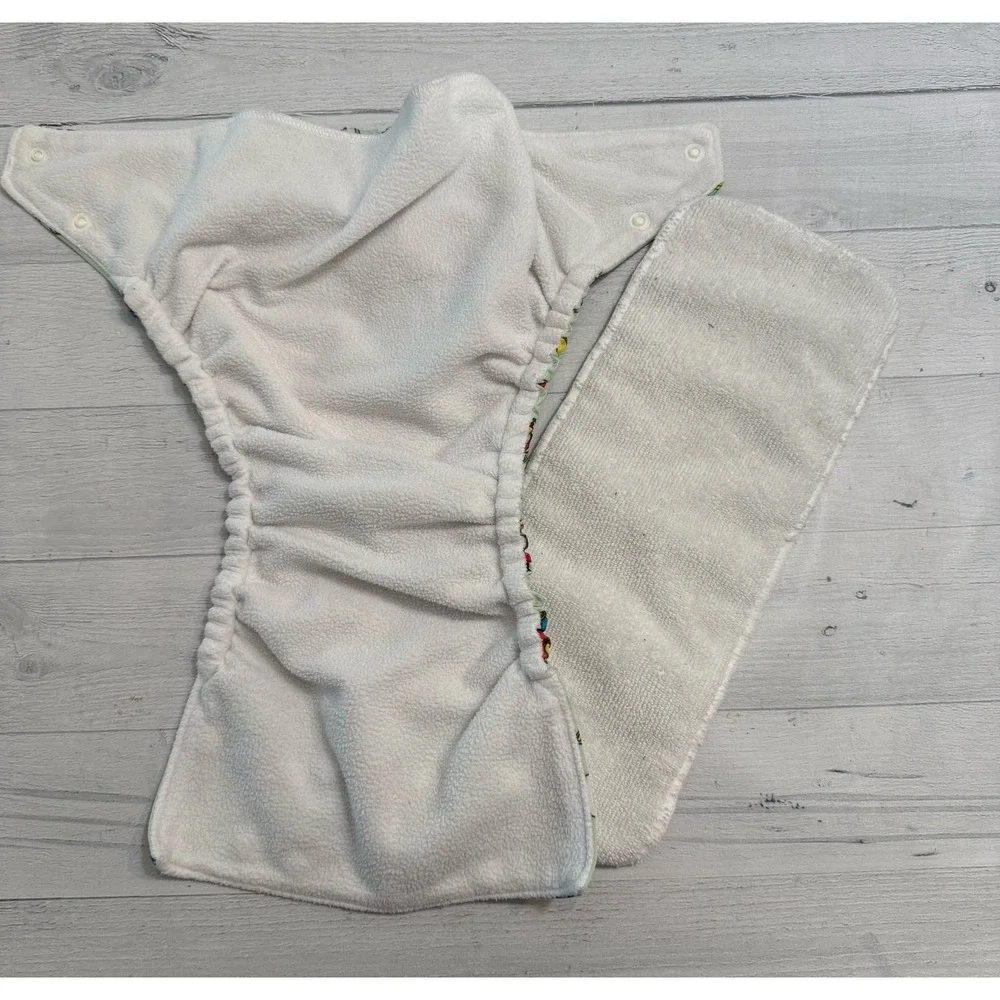 Fuzzibunz toy train print cloth diaper cover and liner‎ size large
